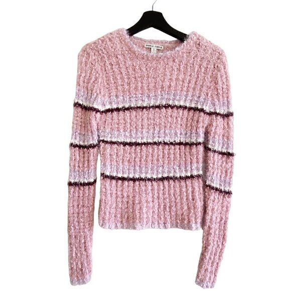 NWT MORAL FIBER Pink Striped Sweater, Size S - Picture 1 of 7